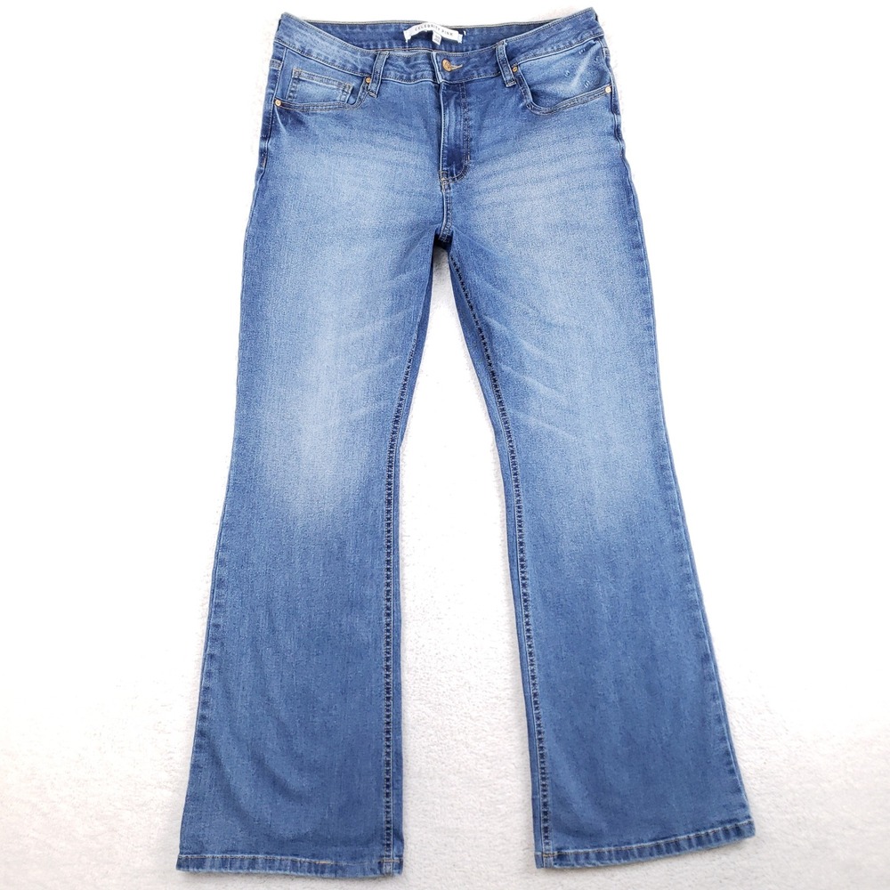 Celebrity Pink Womens Flare Jeans Medium Wash Blue Stretch Bell Bottom 13/31